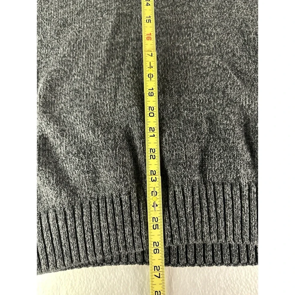 Chaps Ralph‎ Lauren Sweater Adult Small Gray Cotton Elbow Patch Mock Neck Mens